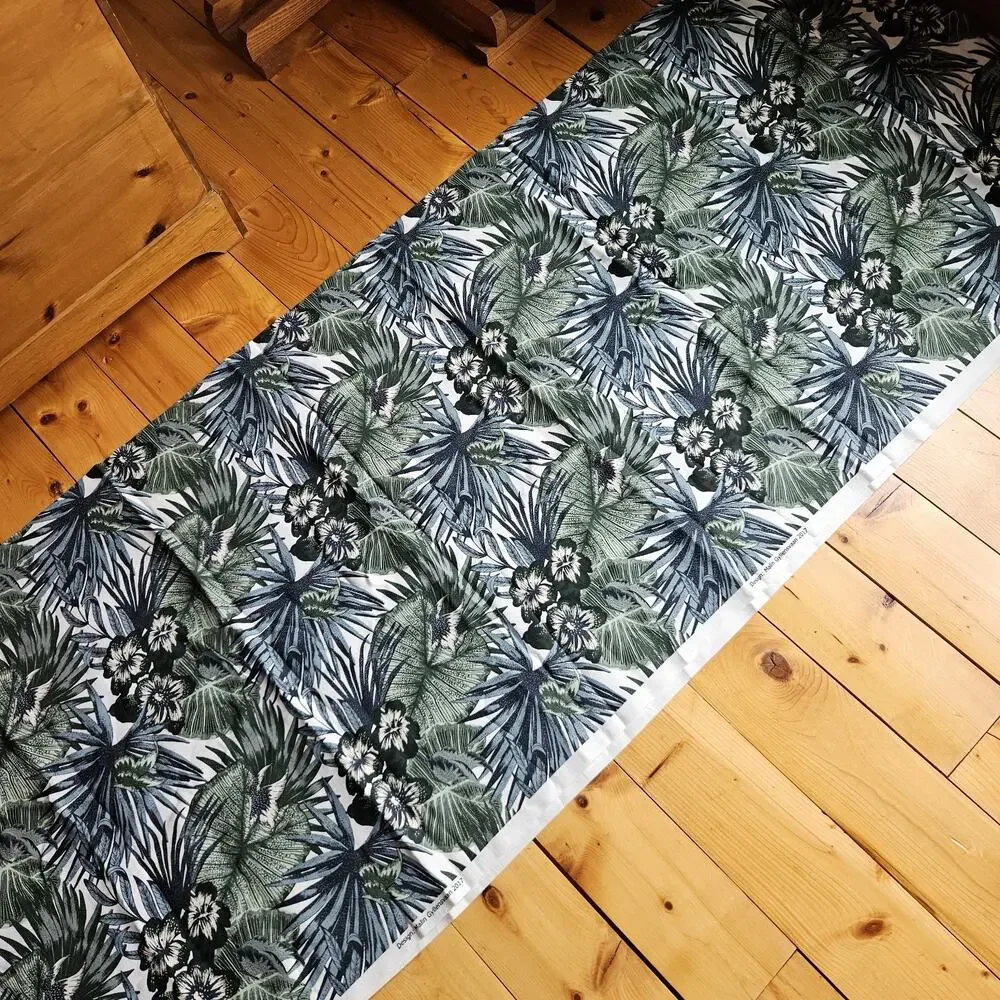 IKEA TORGERD Fabric Malin Gyllensvaan Drapery Upholstery Botanical Green 59x202